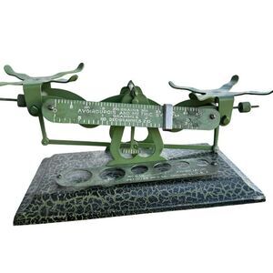 Vintage Antique Green Apothecary Scale